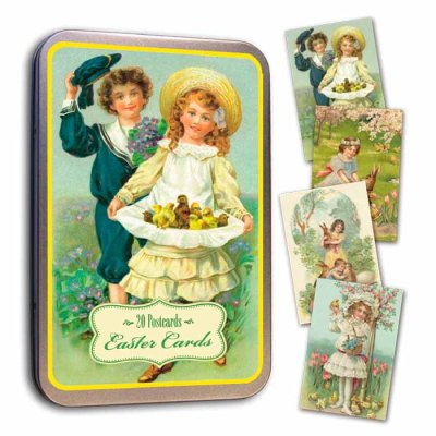 Vintage Post cards 20 pcs in tin box Easter